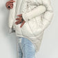 Oversized jacket with knitted sleeves "Lindsay" - beige