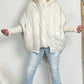 Oversized jacket with knitted sleeves "Lindsay" - beige