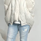 Oversized jacket with knitted sleeves "Lindsay" - beige