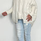 Oversized jacket with knitted sleeves "Lindsay" - beige