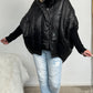 Oversized jacket with knitted sleeves "Lindsay" - black