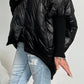 Oversized jacket with knitted sleeves "Lindsay" - black