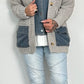 Cardigan with denim elements "Cleo" - grey-denim