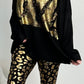 Warme Leggings "Coco" - schwarz-gold