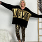 Warme Leggings "Coco" - schwarz-gold