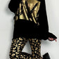 Oversized Pullover "Love" - schwarz-gold