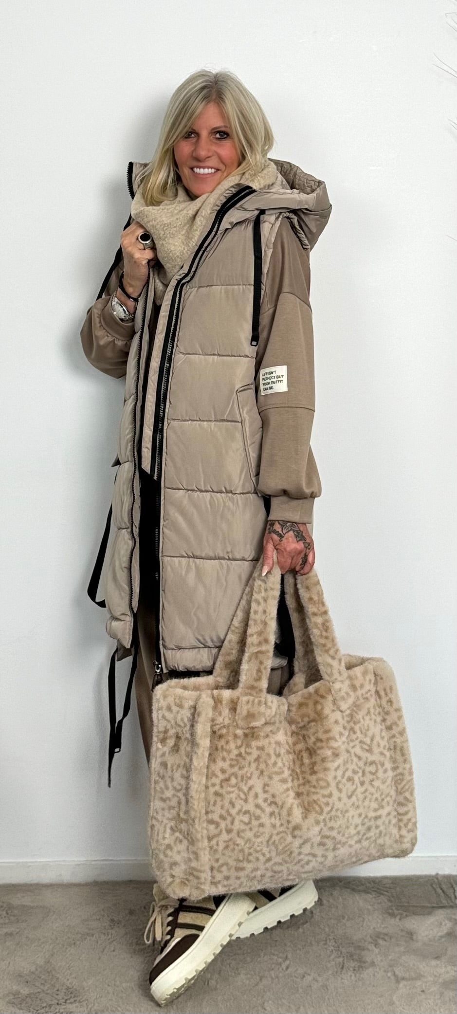 Gewatteerd vest "My Way" - beige