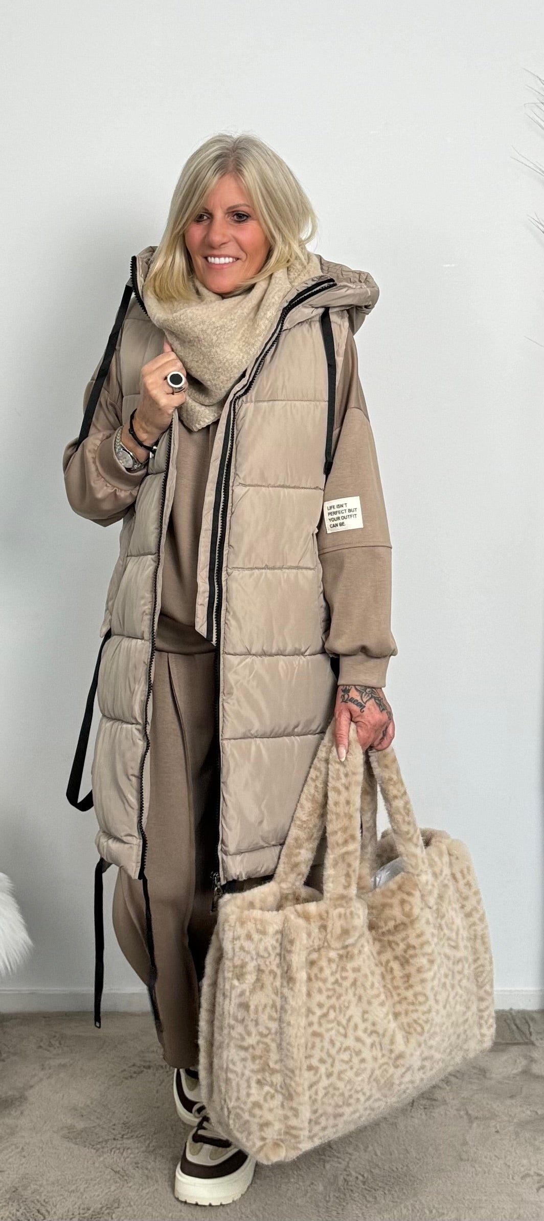 Gewatteerd vest "My Way" - beige