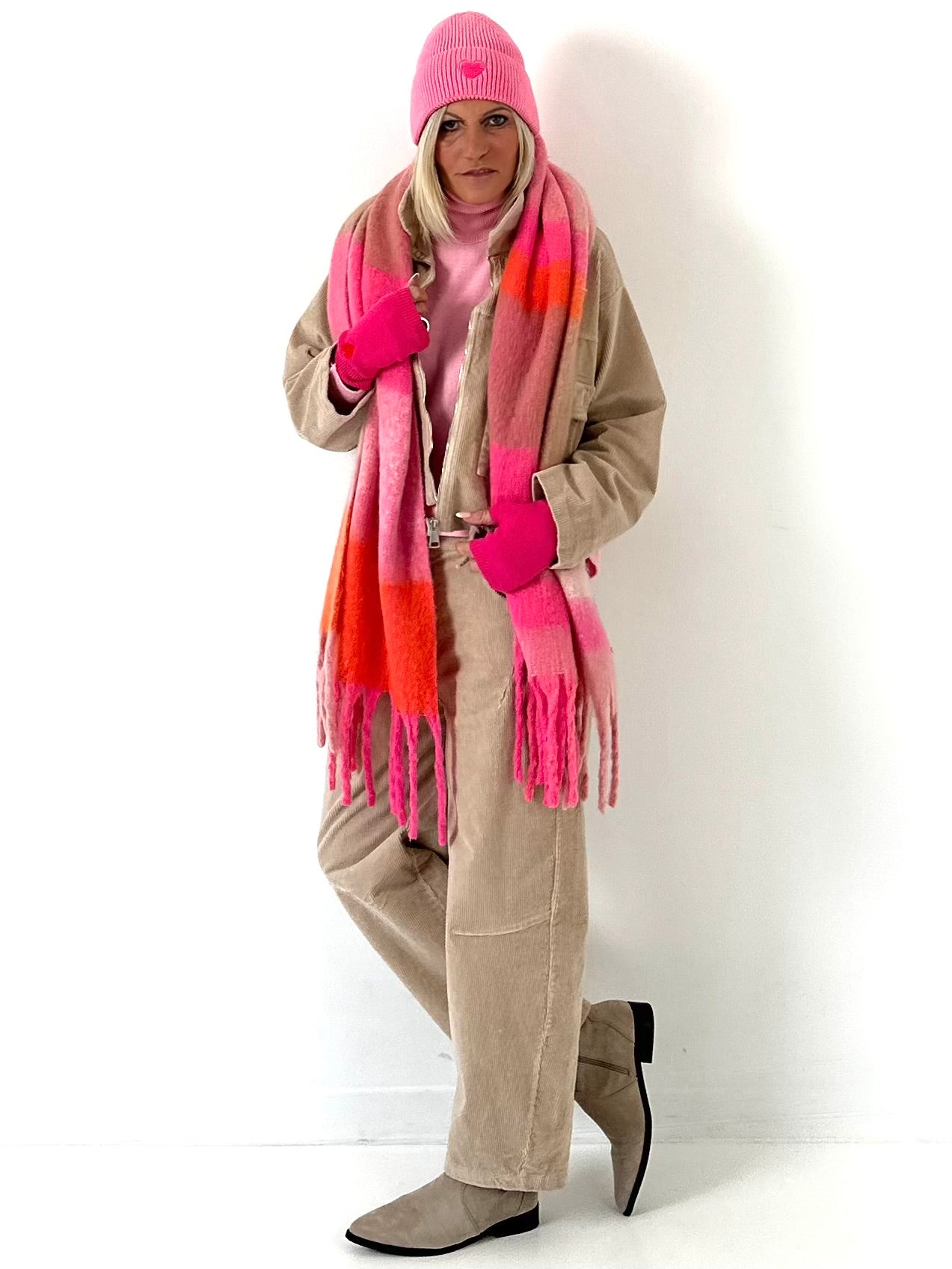 XXL sjaal model "Color Flow" - roze-veelkleurig