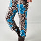 Pants model "Wild Blossom" - turquoise-multicolored