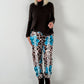 Pants model "Wild Blossom" - turquoise-multicolored