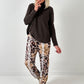 Pants model "Wild Blossom" - taupe-multicolored