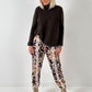 Pants model "Wild Blossom" - taupe-multicolored