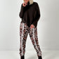 Pants model "Wild Blossom" - chocolate-multicolored