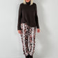 Pants model "Wild Blossom" - chocolate-multicolored