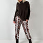 Pants model "Wild Blossom" - chocolate-multicolored