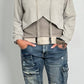 Crop stone washed hoodie met capuchon "Lara" - taupe