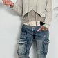 Crop stone washed hoodie met capuchon "Lara" - taupe