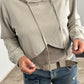 Crop stone washed hoodie met capuchon "Lara" - taupe