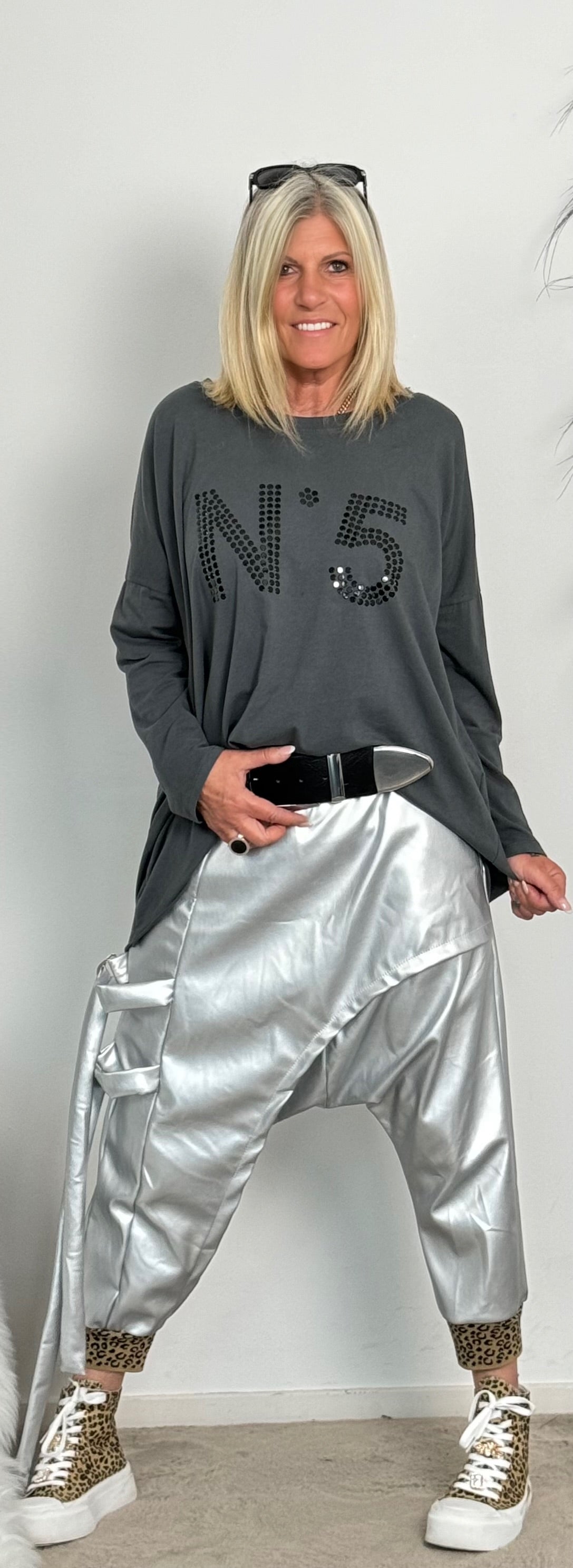 Baggy pants "Liv" - silver