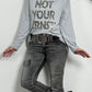 Shirt met Leo-print en strasssteentjes "Not Your Ernst" - grijs