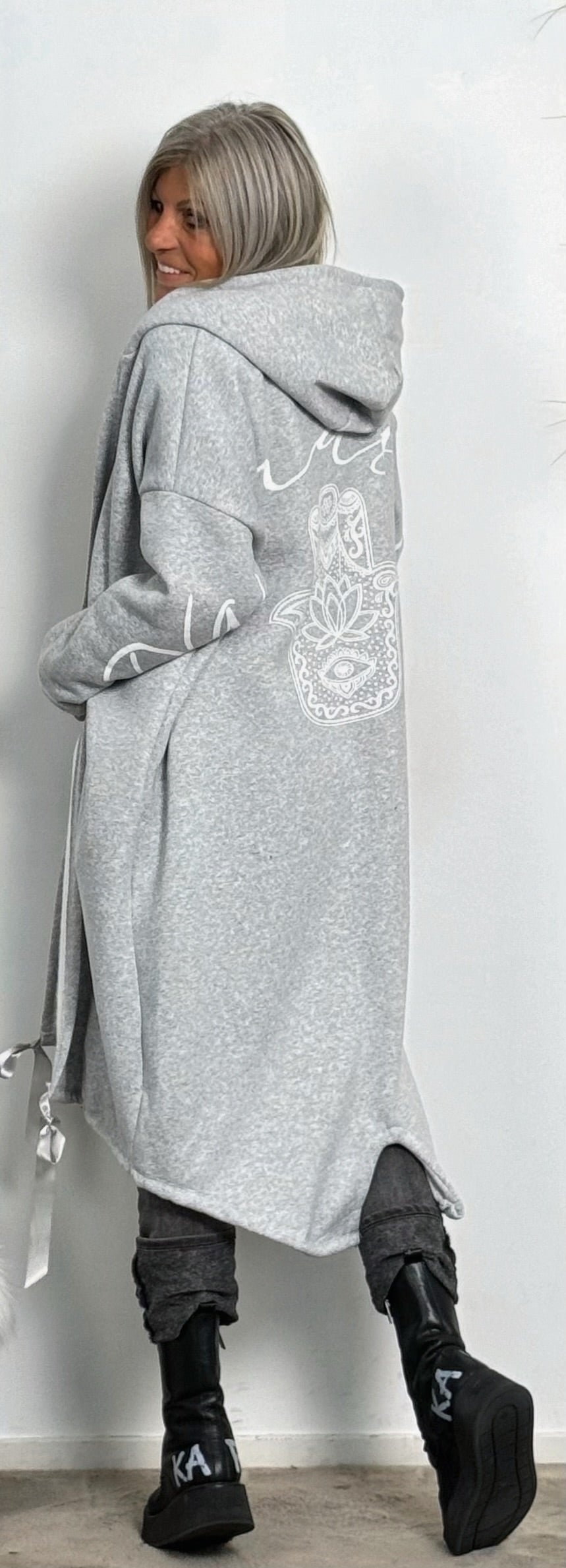 Sweatshirt coat "Miranda" - gray