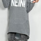 Long Hoodie "Bevor du fragst NEIN" - grau