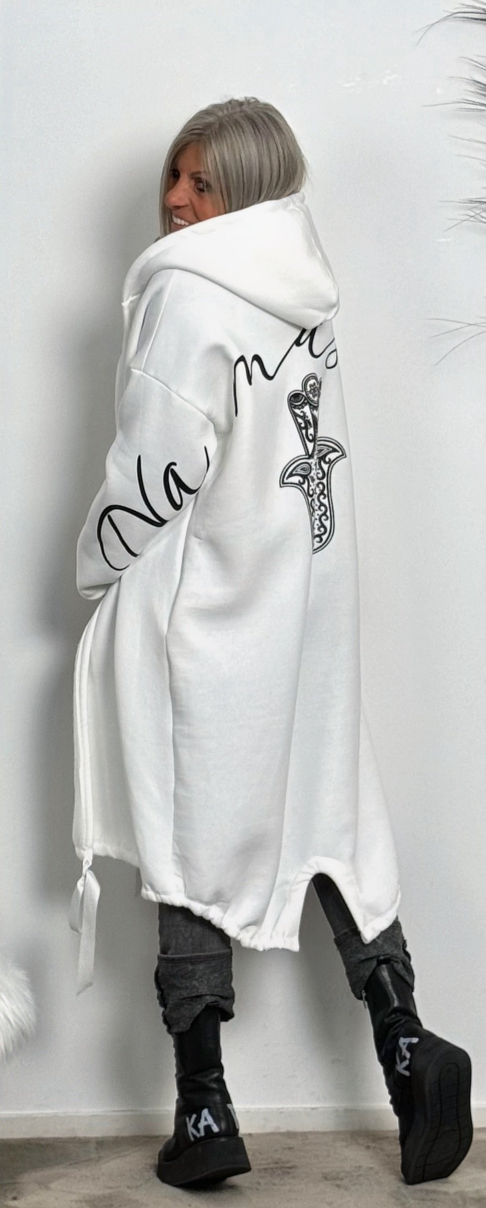 Sweatshirt Mantel "Miranda" - weiss