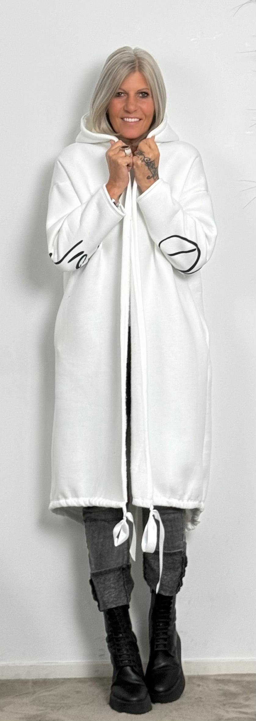 Sweatshirt coat "Miranda" - white