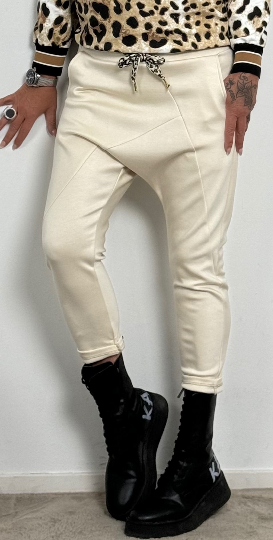 Wijde broek "Larissa" - beige