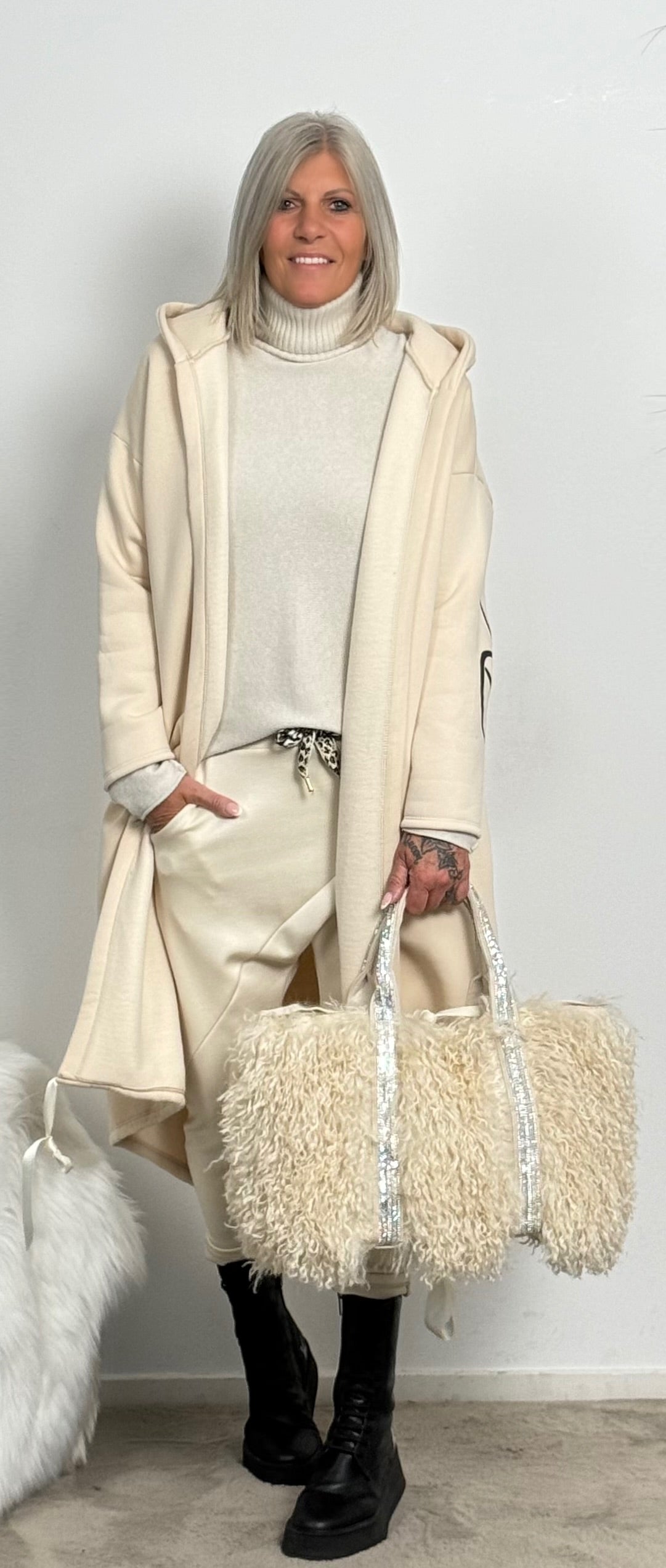 Sweatshirt coat "Miranda" - beige