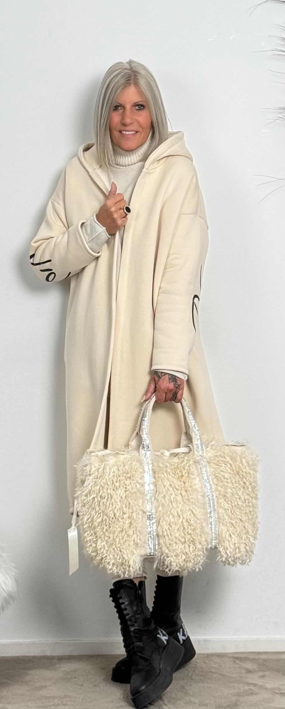 Sweatshirt coat "Miranda" - beige