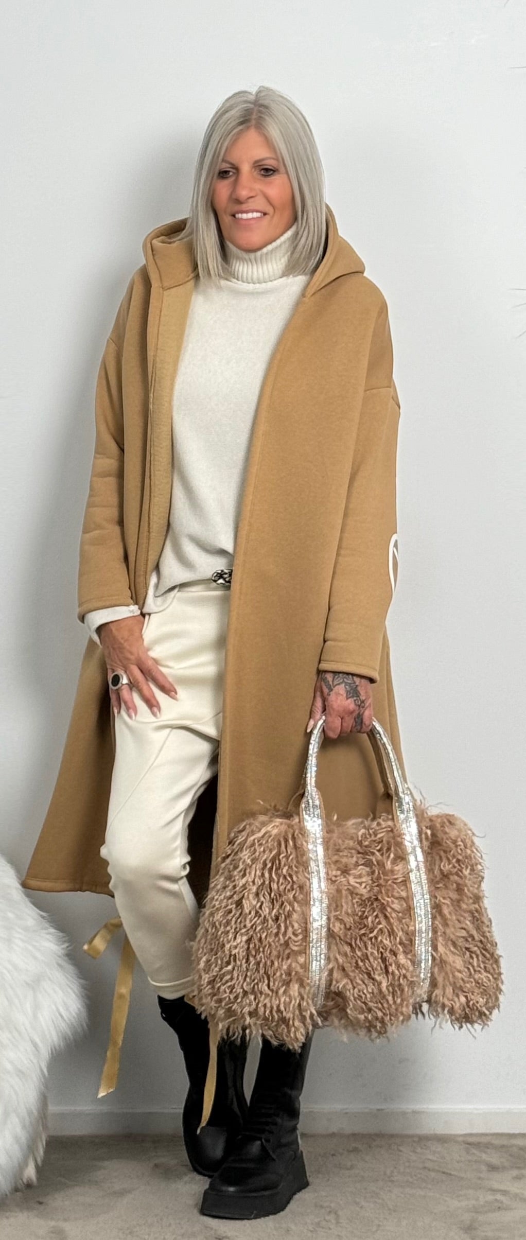 Sweatshirt coat "Miranda" - camel