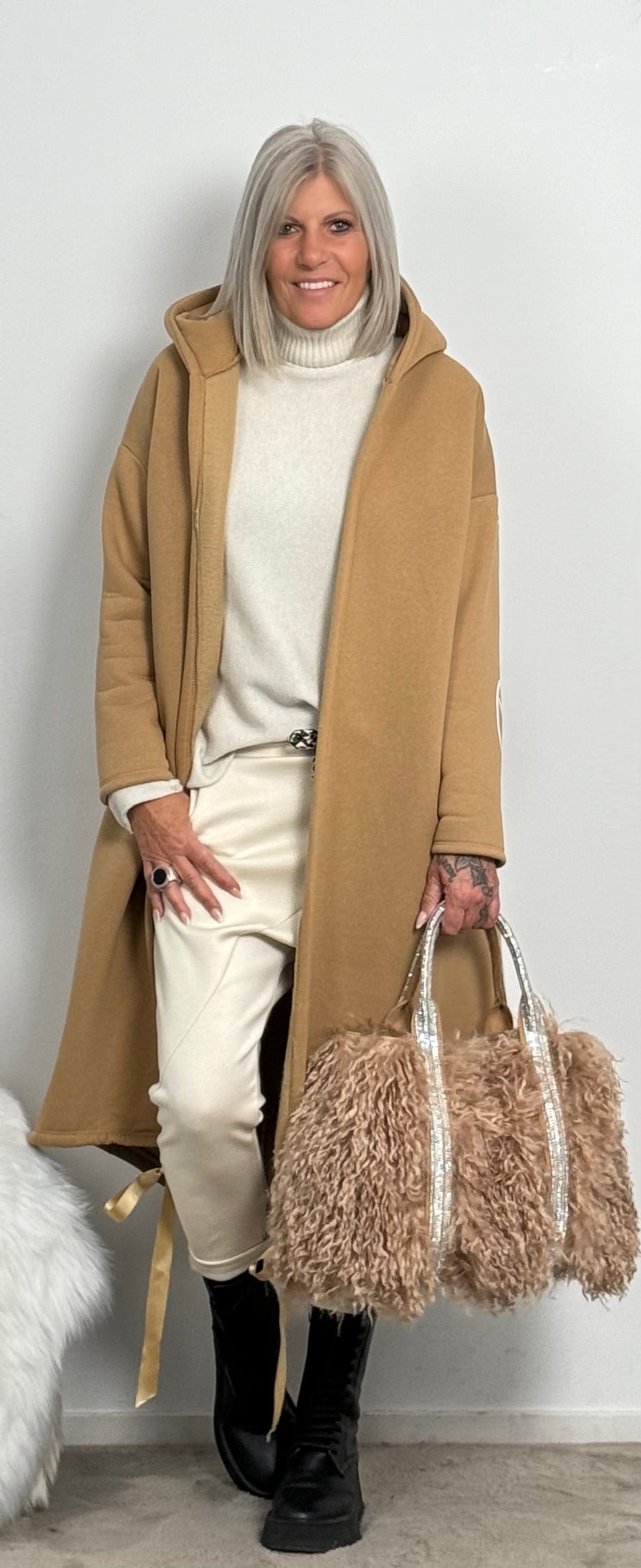 Sweatshirt coat "Miranda" - camel