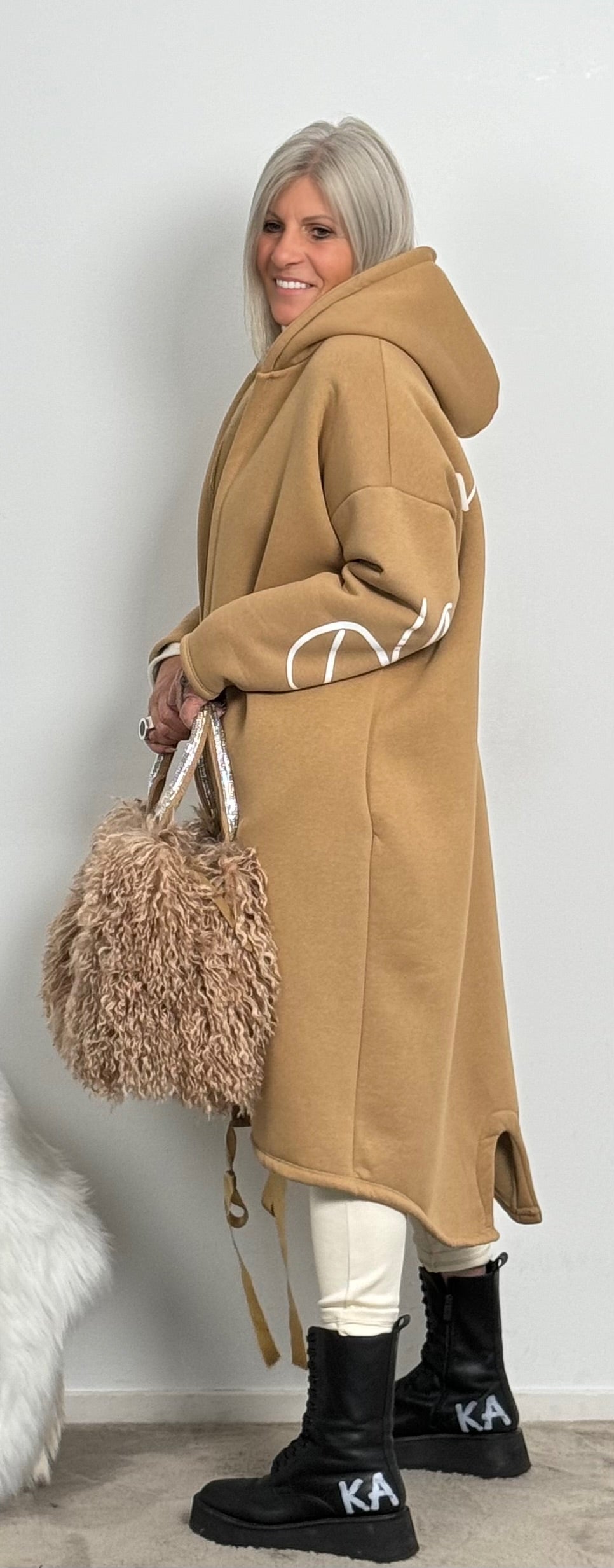 Sweatshirt coat "Miranda" - camel