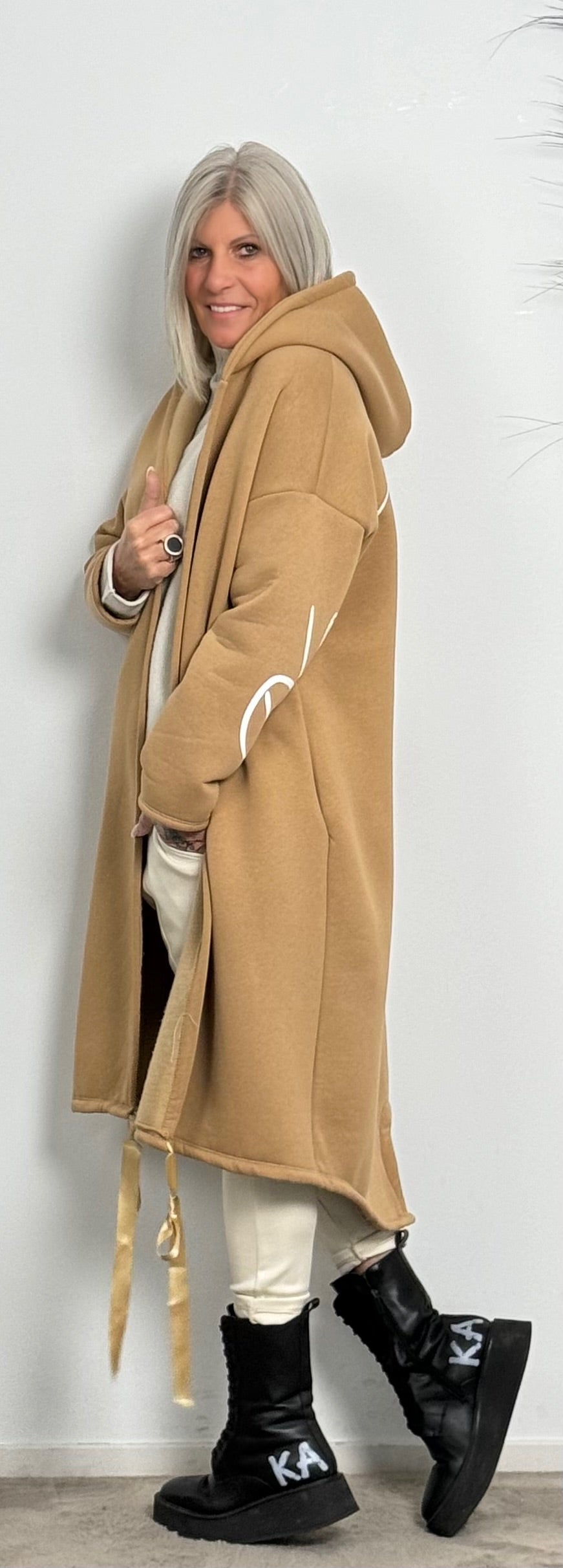 Sweatshirt coat "Miranda" - camel