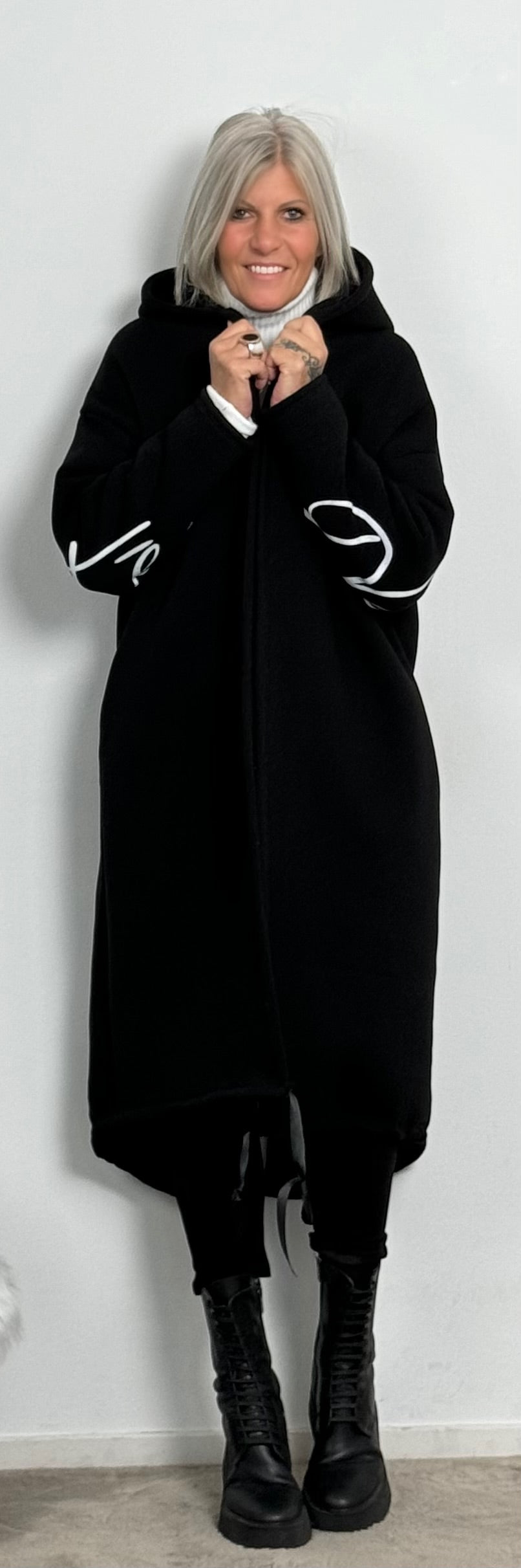 Sweatshirt coat "Miranda" - black