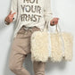 Shirt mit Leo Druck und Glitzersteinchen "Not Your Ernst" - beige