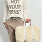 Shirt with Leo print and glitter stones "Not Your Ernst" - beige