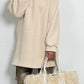 Long Hoodie mit Glitzersteinchen allover "Mel" - beige