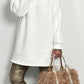 Long hoodie with glitter stones allover "Mel" - white