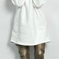 Long hoodie with glitter stones allover "Mel" - white