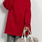 Long hoodie with glitter stones allover "Mel" - red