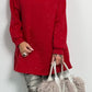 Long hoodie with glitter stones allover "Mel" - red