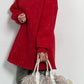 Long hoodie with glitter stones allover "Mel" - red