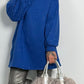 Long Hoodie mit Glitzersteinchen allover "Mel" - royalblau