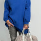 Long hoodie with glitter stones allover "Mel" - royal blue