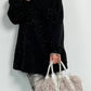 Long hoodie with glitter stones allover "Mel" - black