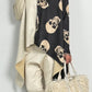 Hoodie jacket with zipper "Skull" - black-beige