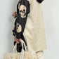 Hoodie jacket with zipper "Skull" - black-beige